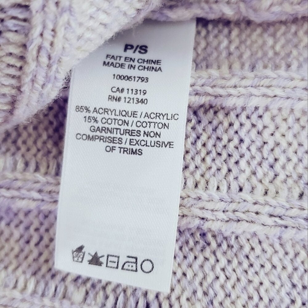 Garage Cotton Knit Ribbed Lilac Cropped Cardigan - Picture 6 of 10